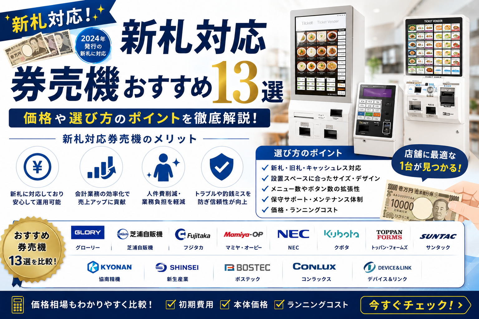 新札対応券売機の価格