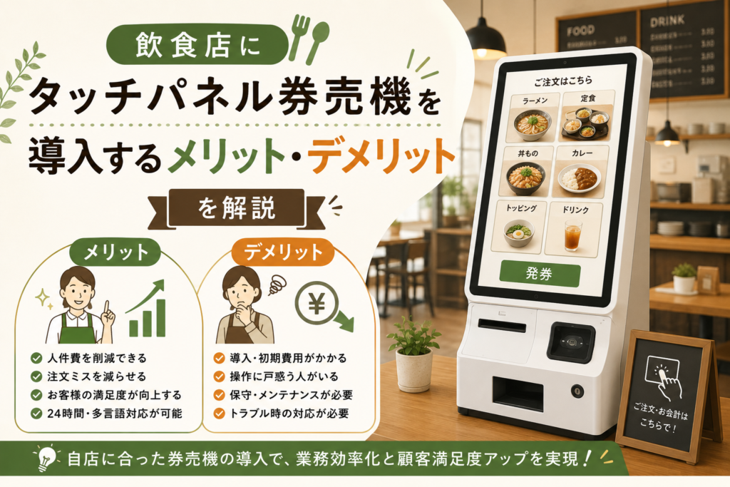 飲食店のタッチパネル券売機のメリット・デメリット
