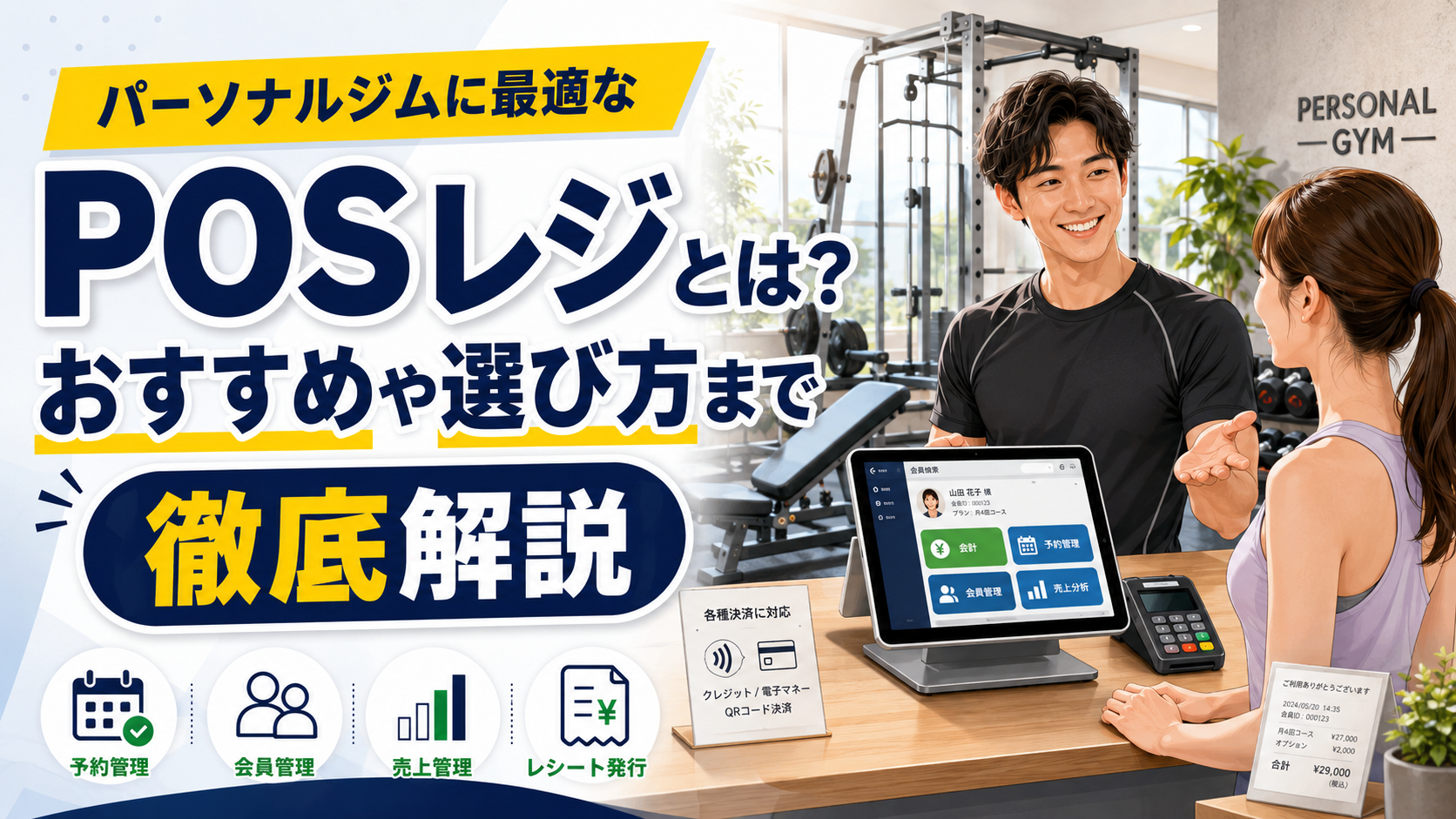 パーソナルジムのPOSレジ
