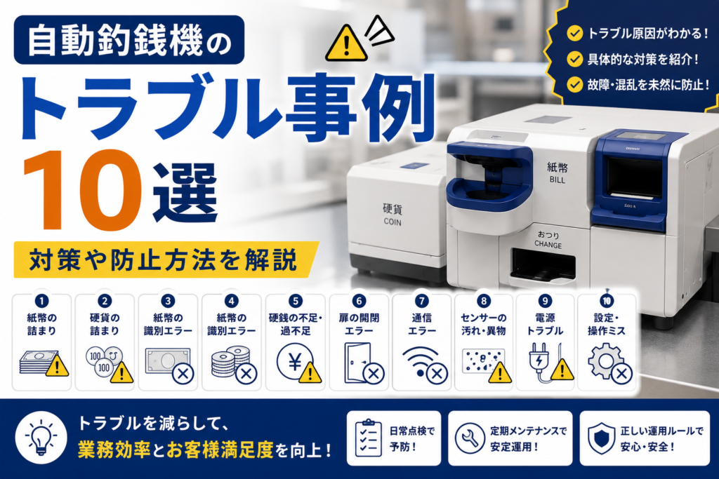 自動釣銭機のトラブル事例