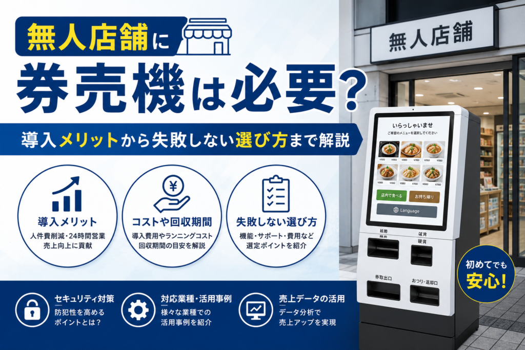 無人店舗向け券売機