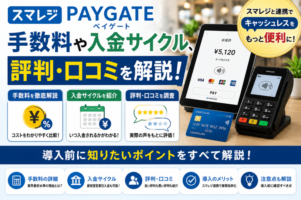 スマレジPAYGATEとは？入金サイクルや手数料