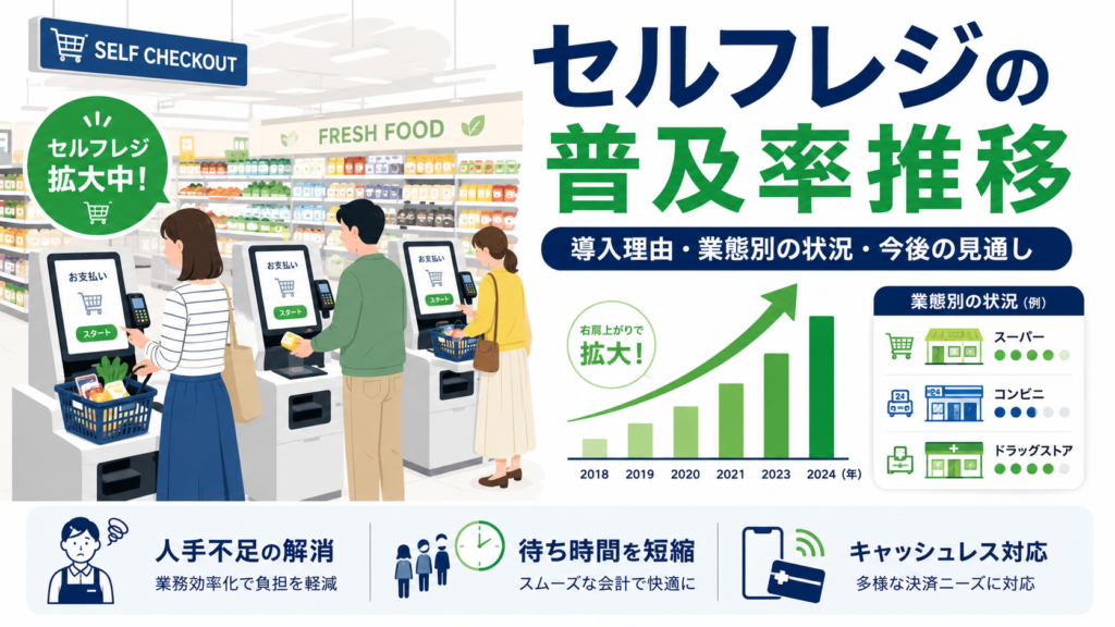 セルフレジの普及率推移は？導入が進む理由・業態別の状況・今後の見通しを徹底解説