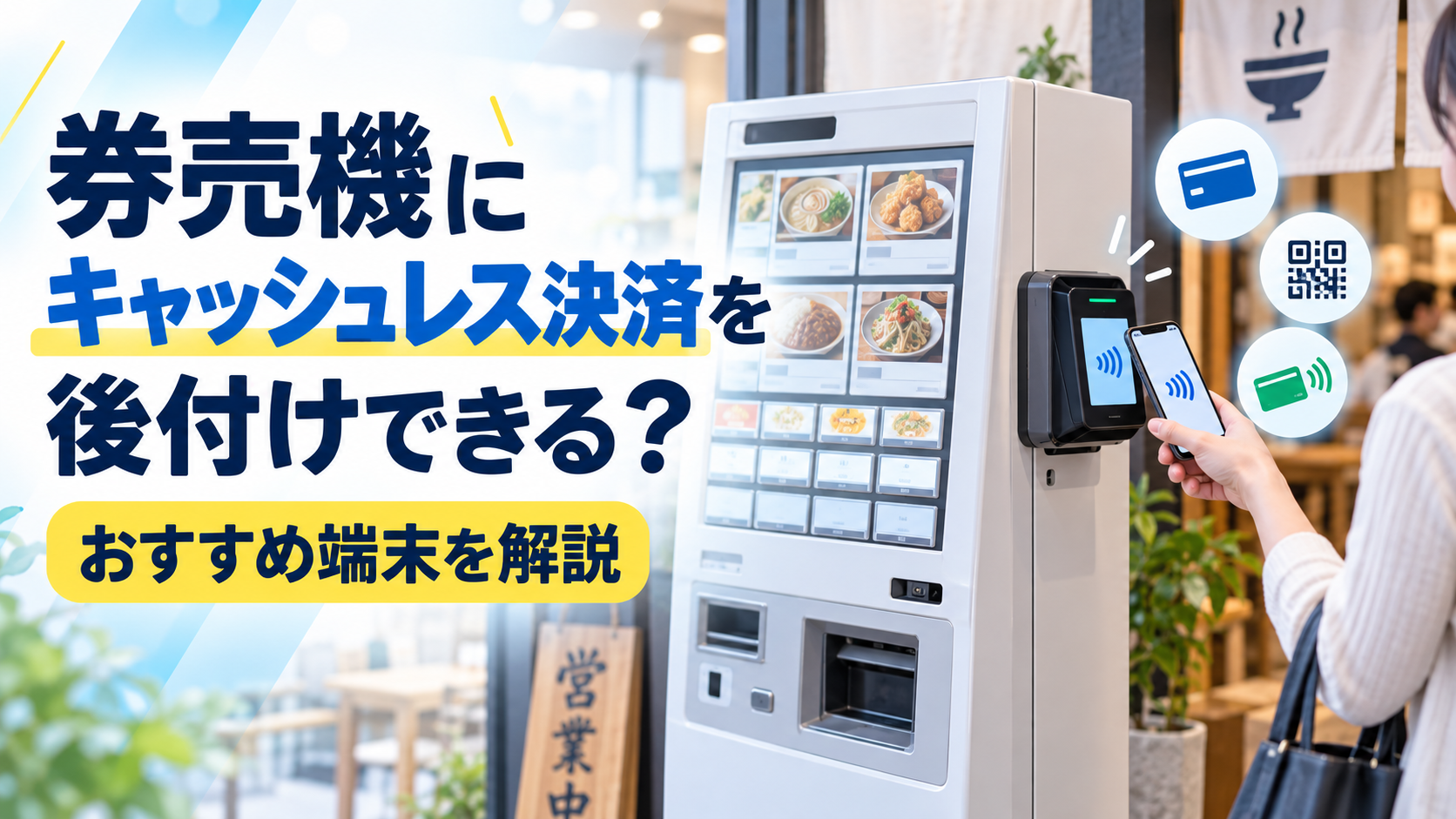 券売機にキャッシュレス決済を後付けできる？おすすめの端末を解説